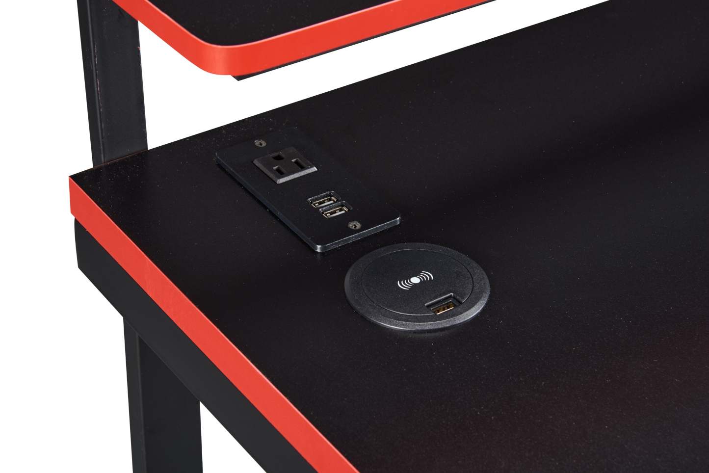 Herman 50 Gaming Office Desk - Black with Red Trim|Bureau de jeu Herman de 50 po - noir avec bordure rouge