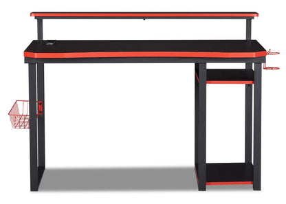 Herman 50 Gaming Office Desk - Black with Red Trim|Bureau de jeu Herman de 50 po - noir avec bordure rouge