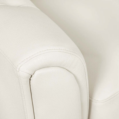 Canapé Andi 40 en tissu d'apparence cuir avec capitonnage de boutons - Beige | Canapé Andi de 40 po en tissu d'apparence cuir avec capitonnage - beige