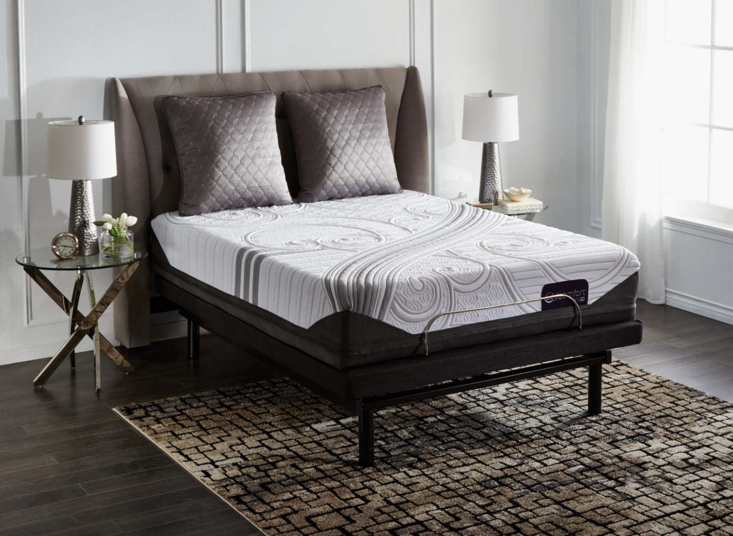 Matelas Ermano iComfort EFX3D Serta pour lit simple très long et base réglable Motion Essentials 3