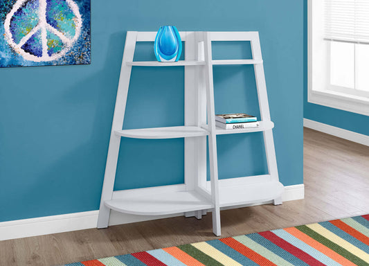 Aline 51 Bibliothèque 3 étagères ouvertes - Blanc|Bibliothèque en coin Aline de 51 po avec 3 tablettes ouvertes - blanche