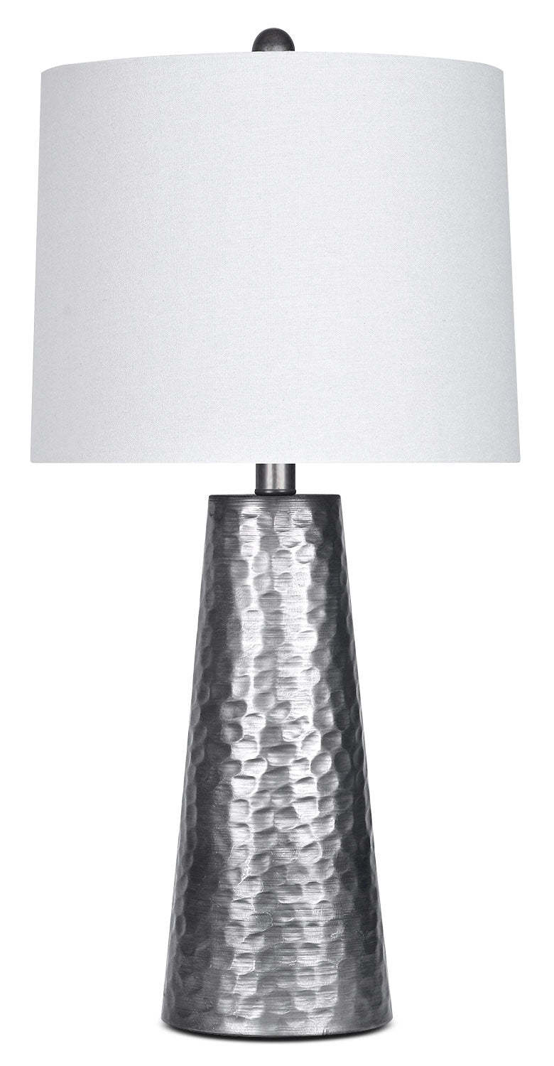 26 Lampe de table vintage en métal martelé|Lampe de table rétro de 26 po en métal martelé