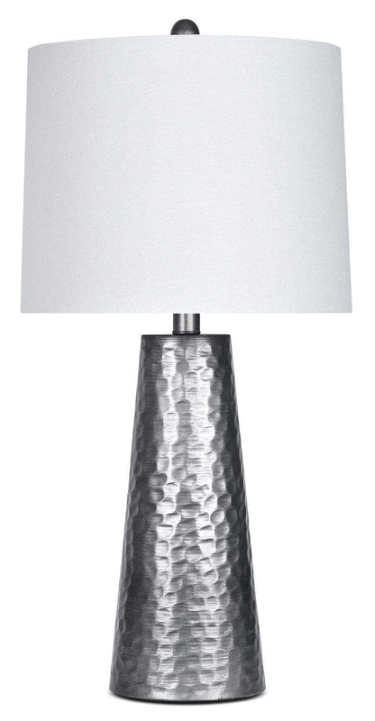 26 Lampe de table vintage en métal martelé|Lampe de table rétro de 26 po en métal martelé