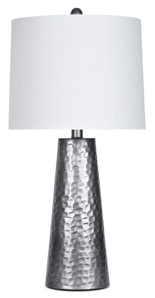 26 Lampe de table vintage en métal martelé|Lampe de table rétro de 26 po en métal martelé