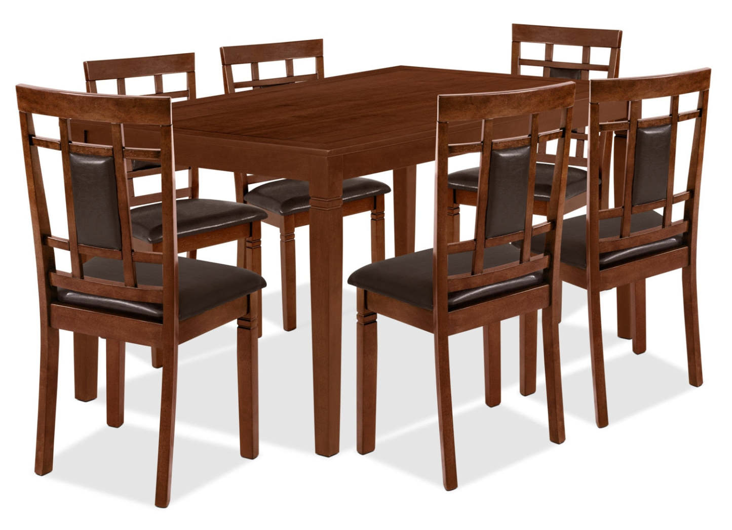 Ensemble de salle à manger Aran 7 pièces avec table de 60 po (L) et 6 chaises - brun | Ensemble de salle à manger Aran 7 pièces avec table et 6 chaises, 60 W - Marron