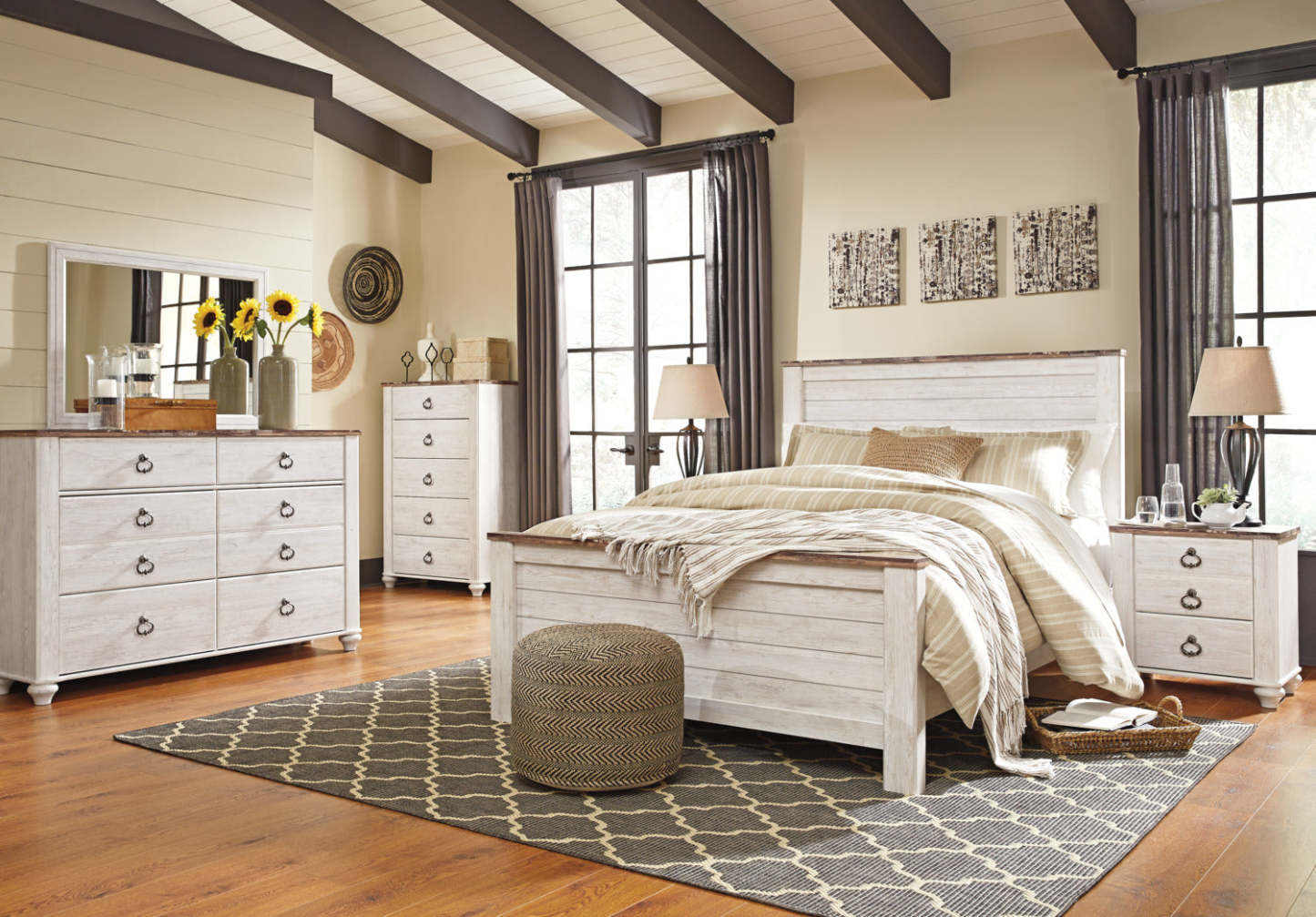 Willowton 7-Piece Queen Bedroom Package|Ensemble de chambre à coucher Willowton 7 pièces avec grand lit|WILLWQP7