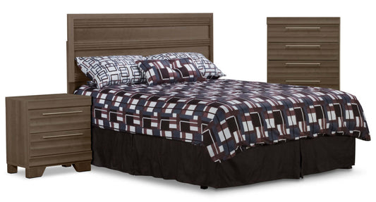 Olivia 3-Piece Queen Bedroom Package – Grey|Ensemble de chambre à coucher Olivia 3 pièces avec lit queen - gris