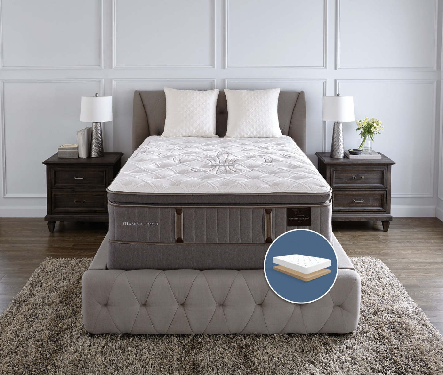 Stearns & Foster Eastminster Pillow-Top Low-Profile Full Mattress Set|Ensemble matelas à plateau-coussin à profil bas Eastminster de Stearns & Foster pour lit double