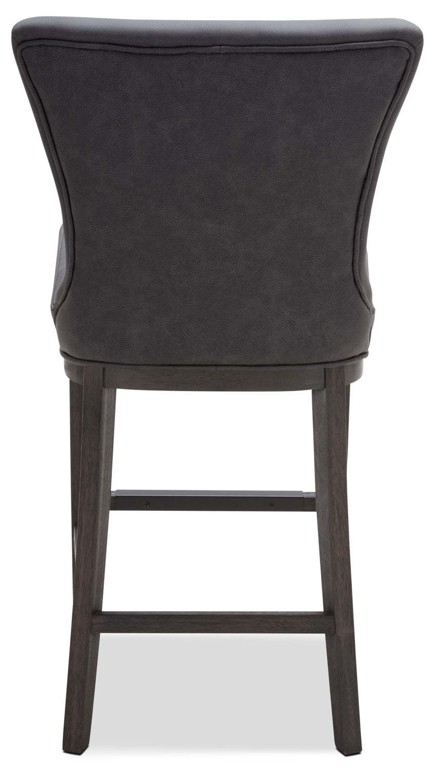 Tabouret à hauteur de comptoir Quinn avec tissu en cuir végétalien - Gris | Tabouret Quinn de hauteur comptoir en tissu de cuir végétalien - gris