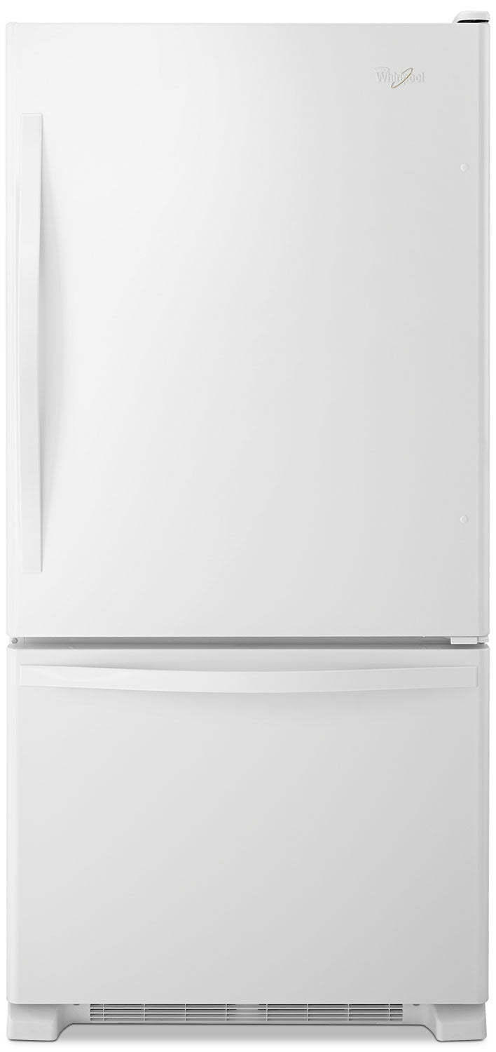 Réfrigérateur Whirlpool de 30 po et de 18,7 pi³ à congélateur inférieur - blanc sur blanc - WRB329DFBW | Whirlpool 30 18.7 Cu. Ft. Bottom-Mount Refrigerator - White-on-White - WRB329DF…