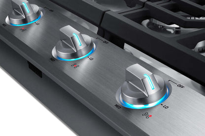 Surface de cuisson à gaz Samsung de 36 po avec brûleur double – NA36K6550TS