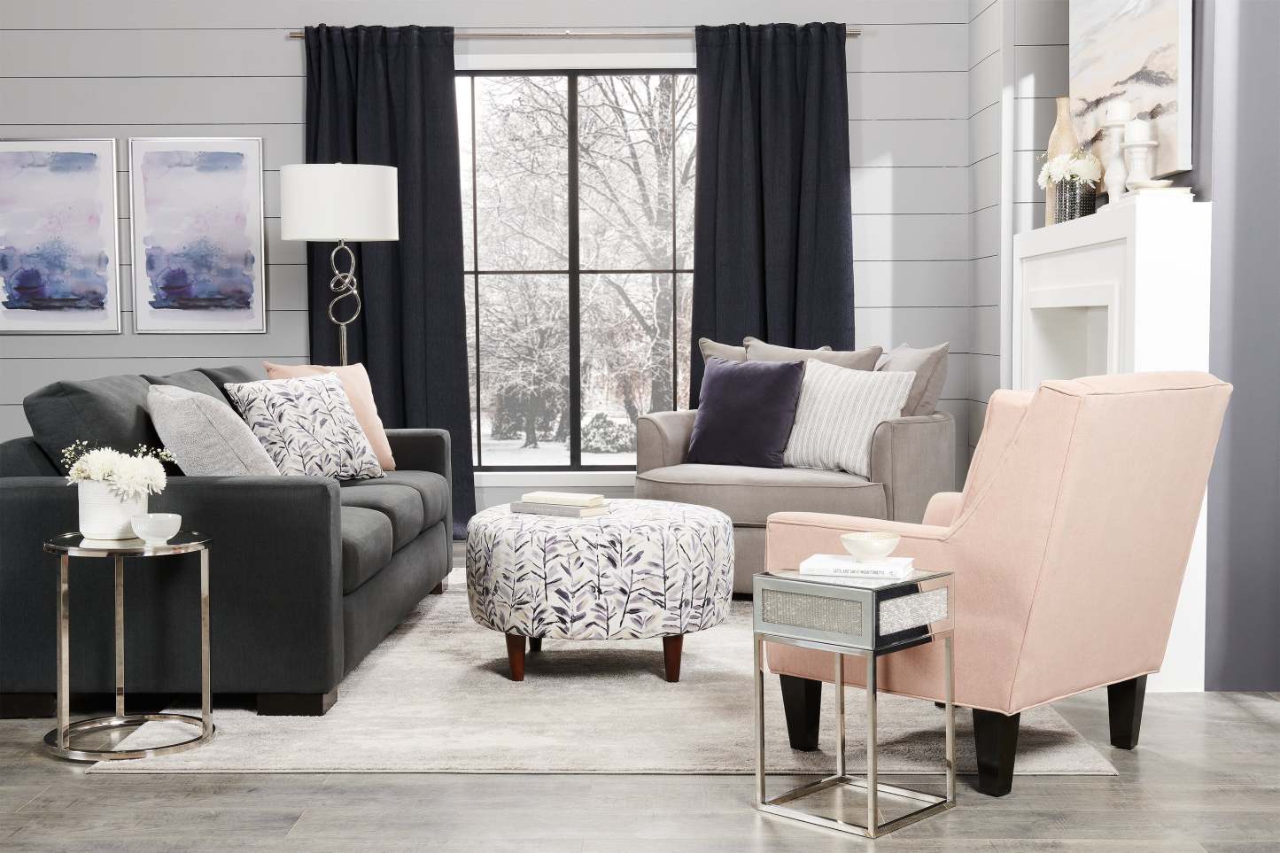 64 Chrome Swirl Lampadaire|Lampe à pied de 64 po en chrome avec motif en spirale