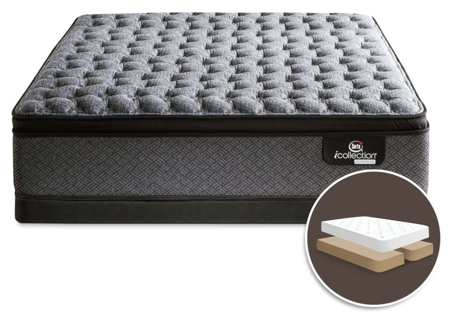 Serta® iCollection® Senna Firm Euro-Top Split Queen Mattress Set|Ensemble matelas ferme à Euro-plateau divisé Senna iCollection de Serta pour grand lit