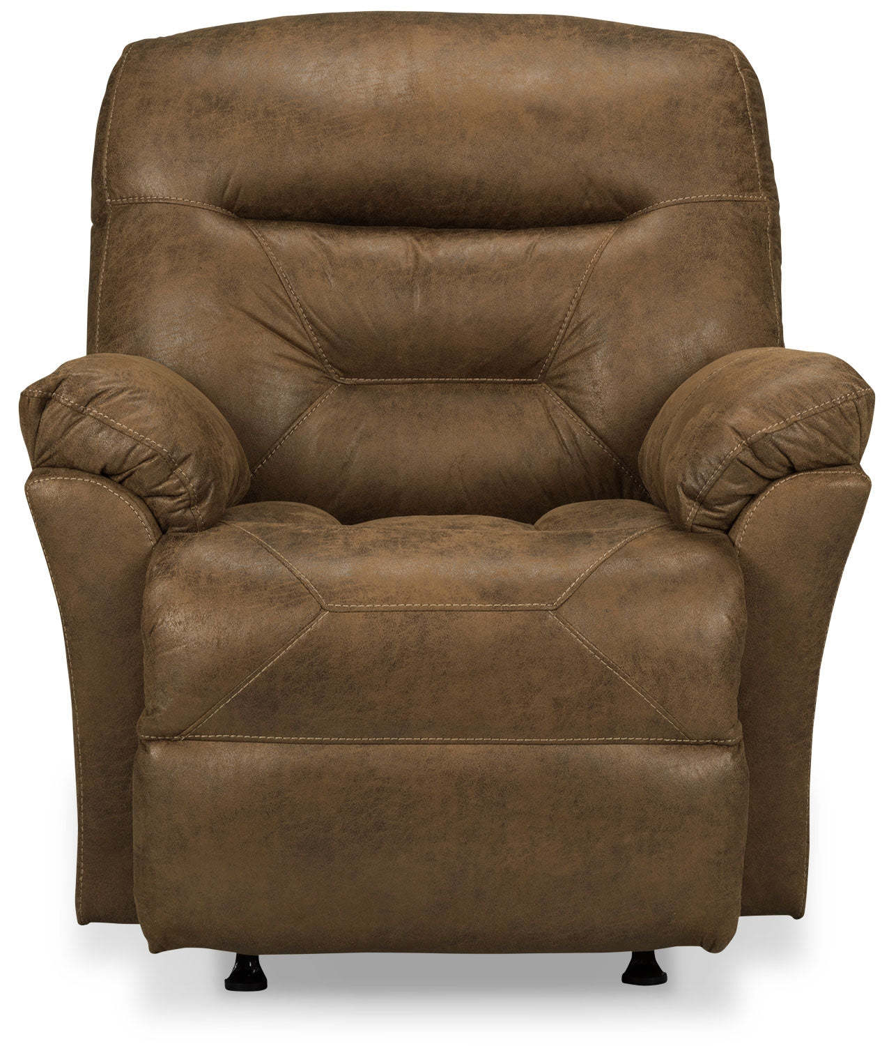 Fauteuil à inclinaison électrique 4579 en tissu d'apparence cuir - bière brune