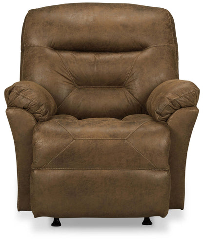 Fauteuil à inclinaison électrique 4579 en tissu d'apparence cuir - bière brune