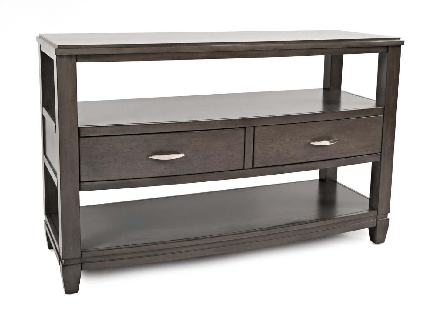 Downtown 50 Modern Sofa Table with Storage and Shelf - Grey Brown Wood|Table de salon moderne Downtown de 50 po avec rangement et tablette - bois gris-brun