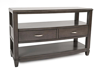 Downtown 50 Modern Sofa Table with Storage and Shelf - Grey Brown Wood|Table de salon moderne Downtown de 50 po avec rangement et tablette - bois gris-brun