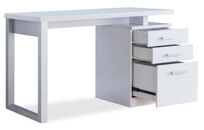 Bureau réversible Oscar 47 à 3 tiroirs - Blanc|Bureau réversible Oscar de 47 po à 3 tiroirs - blanc