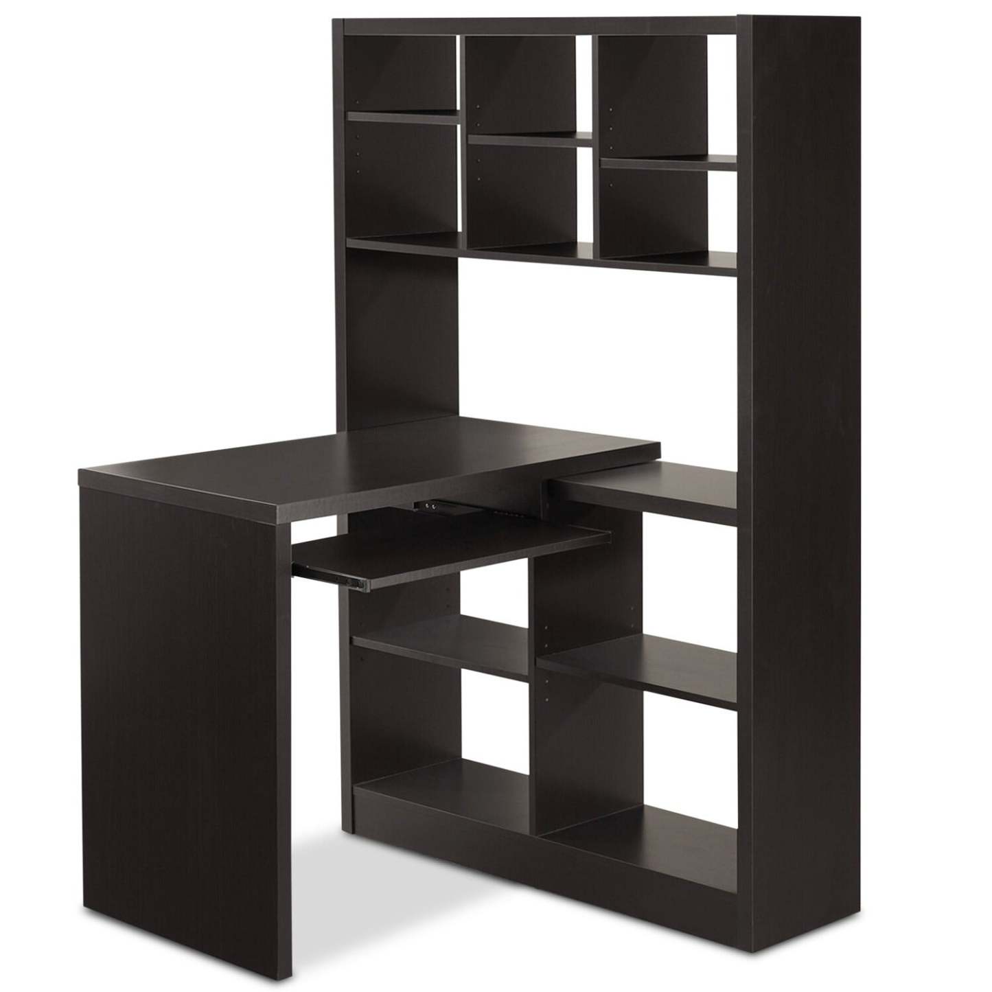 Bureau réversible Mollie 35,5 avec bibliothèque ouverte - Espresso |Bureau réversible Mollie de 35,5 po avec bibliothèque ouverte - espresso