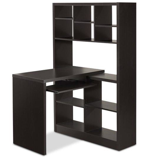 Bureau réversible Mollie 35,5 avec bibliothèque ouverte - Espresso |Bureau réversible Mollie de 35,5 po avec bibliothèque ouverte - espresso