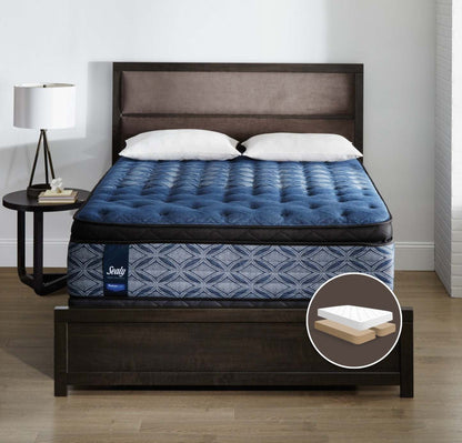 Sealy Posturepedic Performance Plus Mornington Medium Euro Pillow-Top Split Queen Mattress Set|Ensemble semi-ferme Euro-plateau divisé Mornington Posturepedic Performance Plus de Sealy pour grand lit