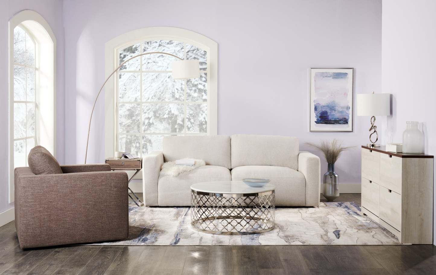 26 Chrome Swirl Table Lamp|Lampe de table de 26 po en chrome avec motif en spirale