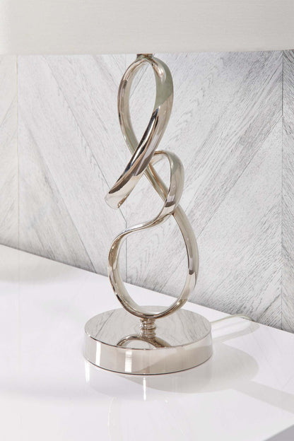 26 Chrome Swirl Table Lamp|Lampe de table de 26 po en chrome avec motif en spirale