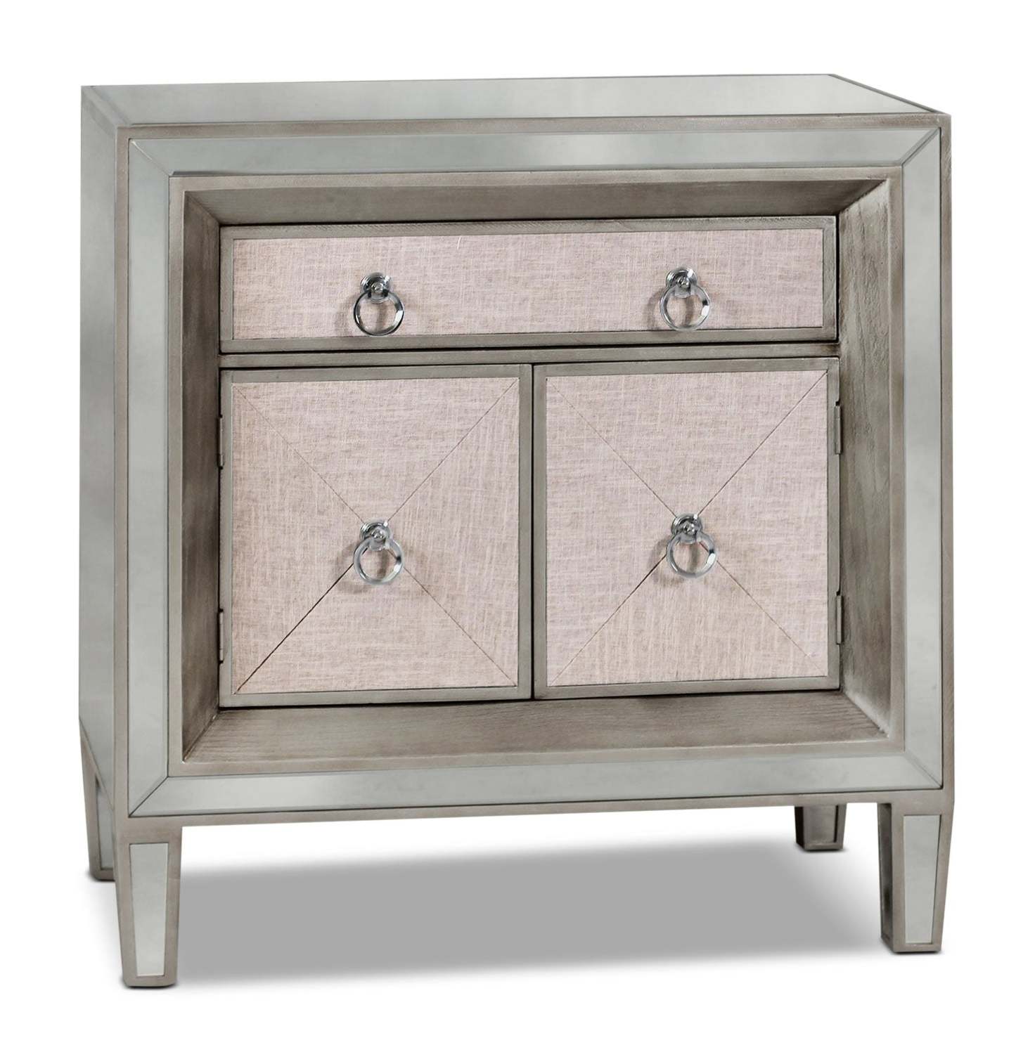 Enna 32 Glam Accent Cabinet with Drawer - Antiqued Silver|Armoire décorative somptueuse Enna de 32 po avec tiroir - argenté antique