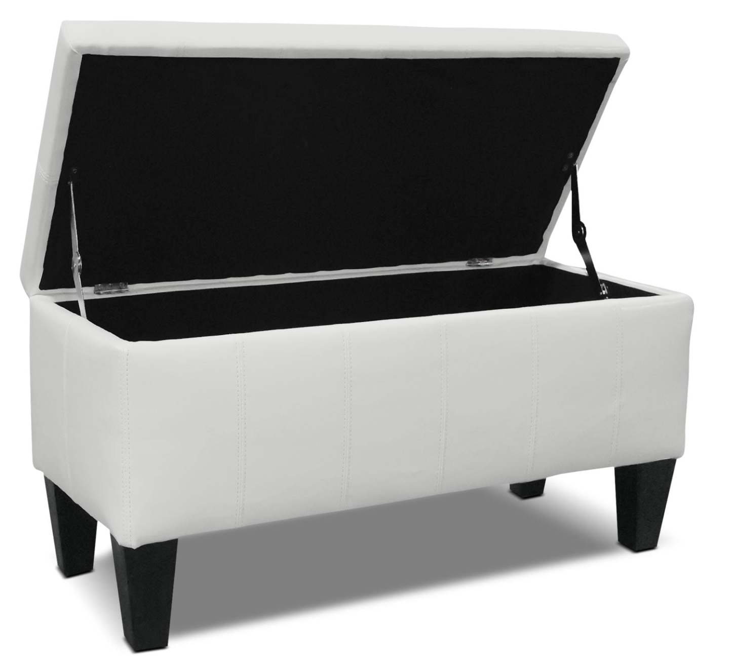 Jackson 40 Storage Ottoman - White Faux Leather|Pouf de rangement Jackson de 40 po - similicuir blanc