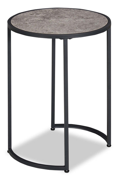 Jacki 18.25 Chairside Table - Grey Stone-Look|Table de fauteuil Jacki de 18,25 po - apparence pierre grise