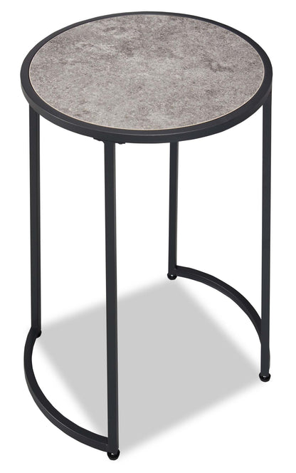 Jacki 18.25 Chairside Table - Grey Stone-Look|Table de fauteuil Jacki de 18,25 po - apparence pierre grise