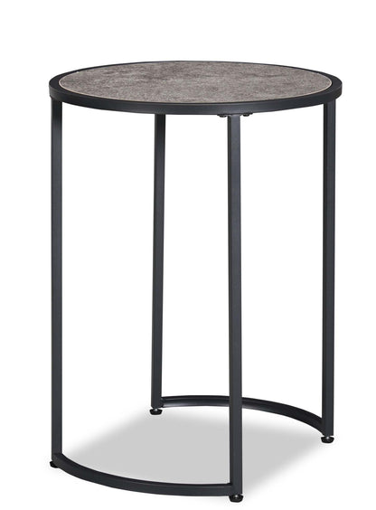Jacki 18.25 Chairside Table - Grey Stone-Look|Table de fauteuil Jacki de 18,25 po - apparence pierre grise