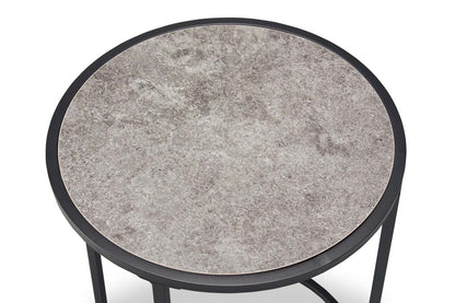 Jacki 18.25 Chairside Table - Grey Stone-Look|Table de fauteuil Jacki de 18,25 po - apparence pierre grise