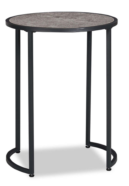 Jacki 18.25 Chairside Table - Grey Stone-Look|Table de fauteuil Jacki de 18,25 po - apparence pierre grise
