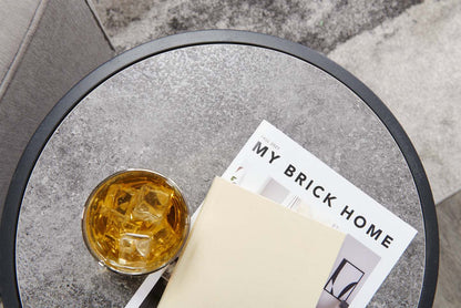 Jacki 18.25 Chairside Table - Grey Stone-Look|Table de fauteuil Jacki de 18,25 po - apparence pierre grise