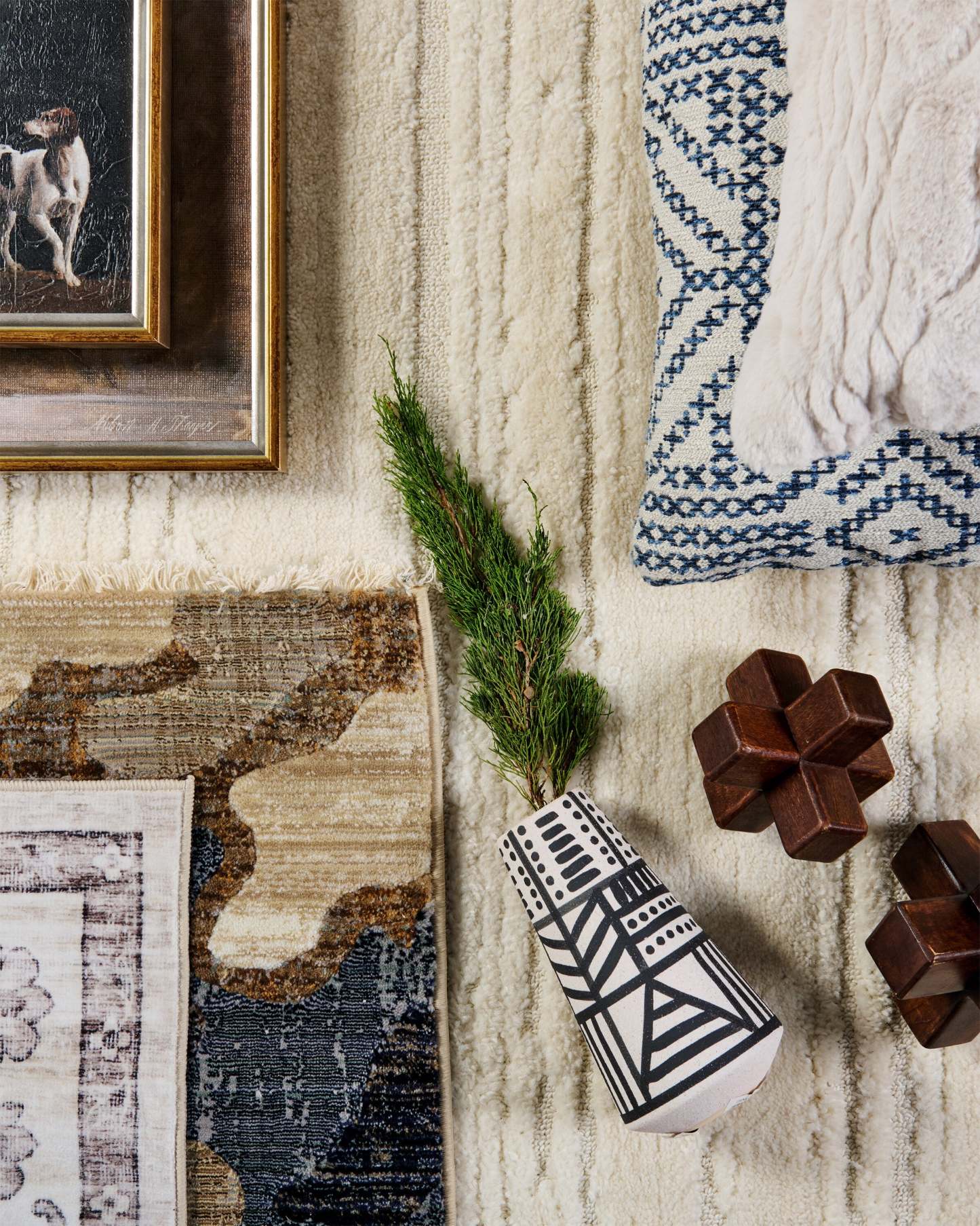 Tapis multicolore Janey - 160 x 240 cm | Carpette Janey multicolore - 160 x 240 cm