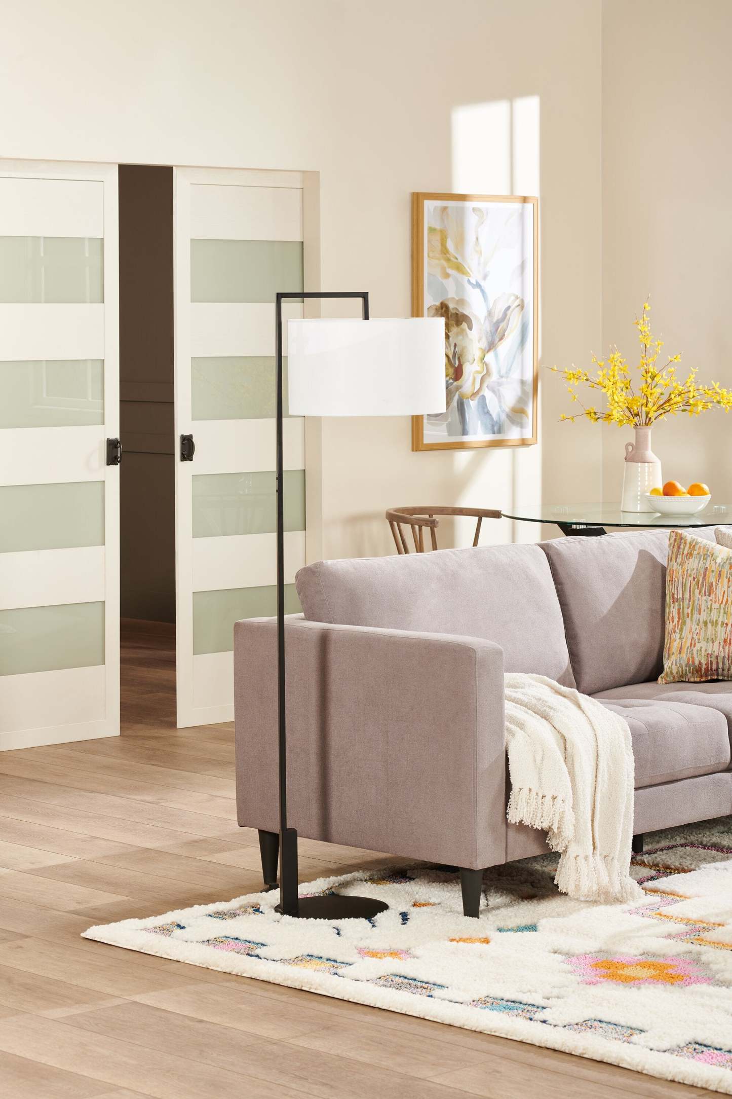 Kort &amp; Co. Jax Matte Black and Gold 2-piece Set - avec table et lampadaire et chargement USB|Ensemble 2 lampes Jax de Kort &amp; Co. noir mat et doré avec recharge USB, 1 lampe à pied et 1 lampe de table