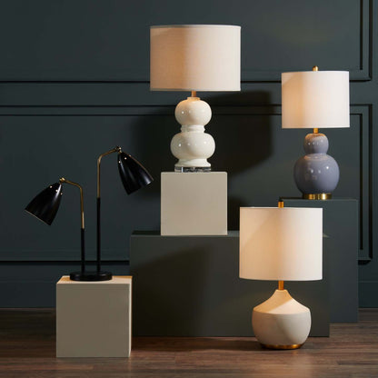 Lampe de table Jetty de 22 po noire et dorée à 2 ampoules