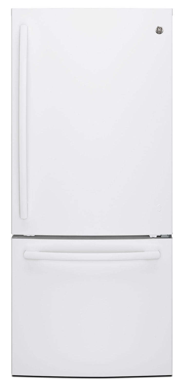 Réfrigérateur GE de 30 20,9 pi³ à congélateur inférieur - blanc - GDE21DGKWW | GE 30 20.9 Cu. Ft. Bottom-Mount Refrigerator - White - GDE21DGKWW