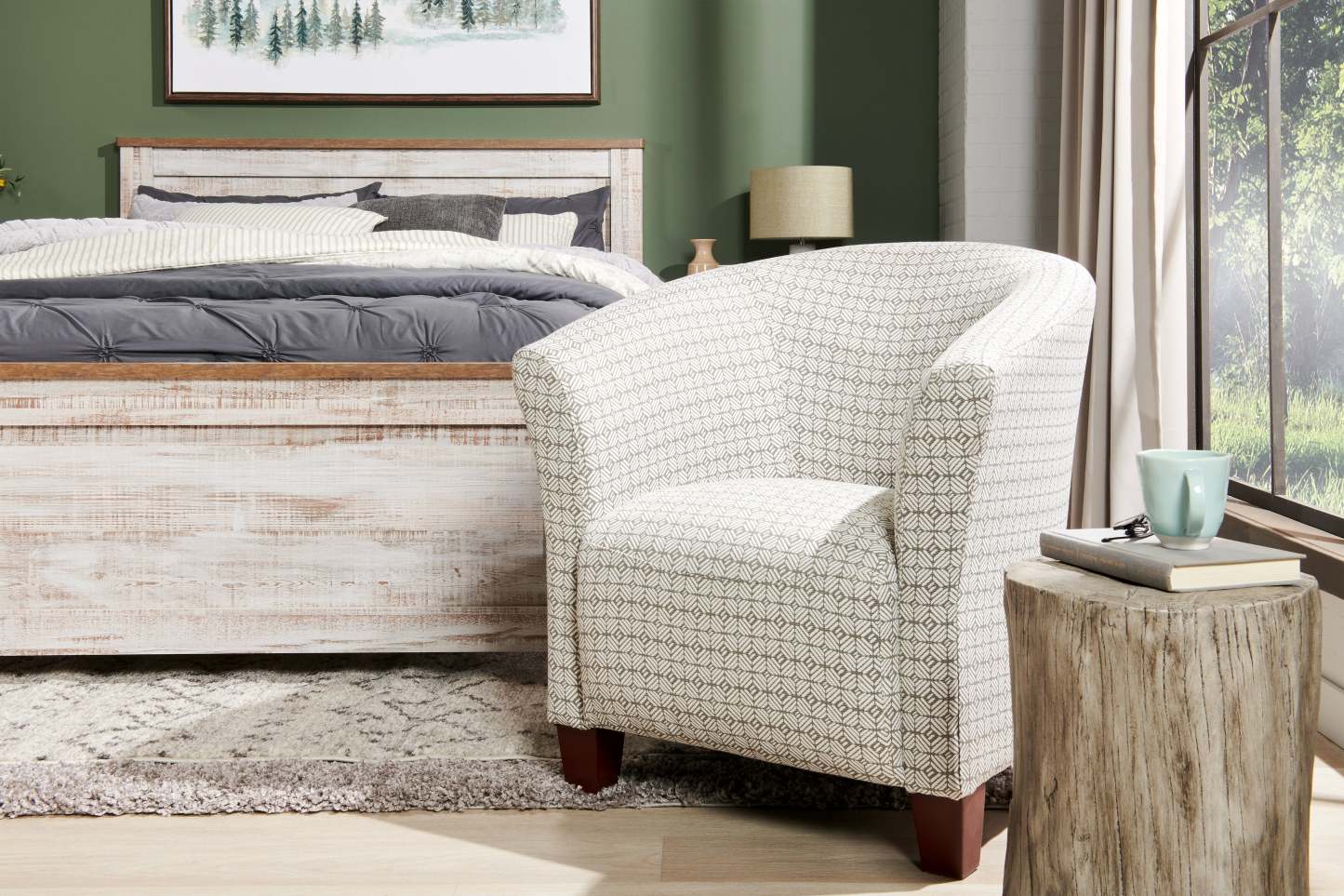 Jordy 15 Faux Wood Accent Table - Silver|Table d'appoint Jordy de 15 po en imitation de bois - argentée