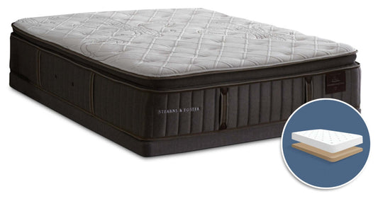 Stearns & Foster Princedale Medium Pillow-Top Low-Profile Full Mattress Set|Ensemble semi-ferme à plateau-coussin à profil bas Princedale Stearns & Foster pour lit double