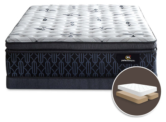 Serta Perfect Sleeper® Mansell Plush Super Pillow-Top Split Queen Mattress Set|Ensemble matelas moelleux plateau-coussin épais divisé Mansell Perfect Sleeper Serta pour grand lit