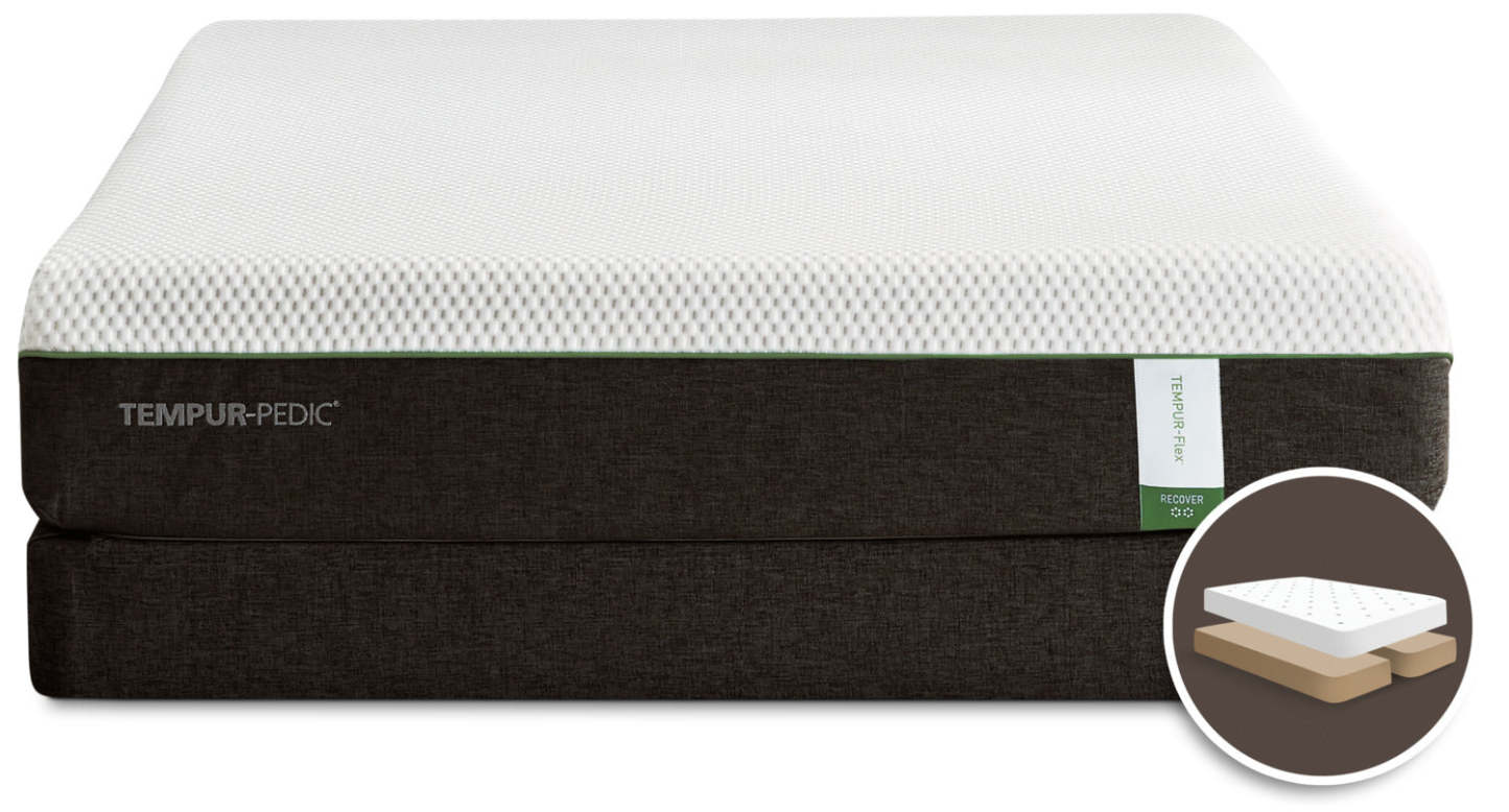TEMPUR-Flex® Recover Tight-Top Split Queen Set|Ensemble matelas à plateau régulier divisé Recover TEMPUR-Flex pour grand lit