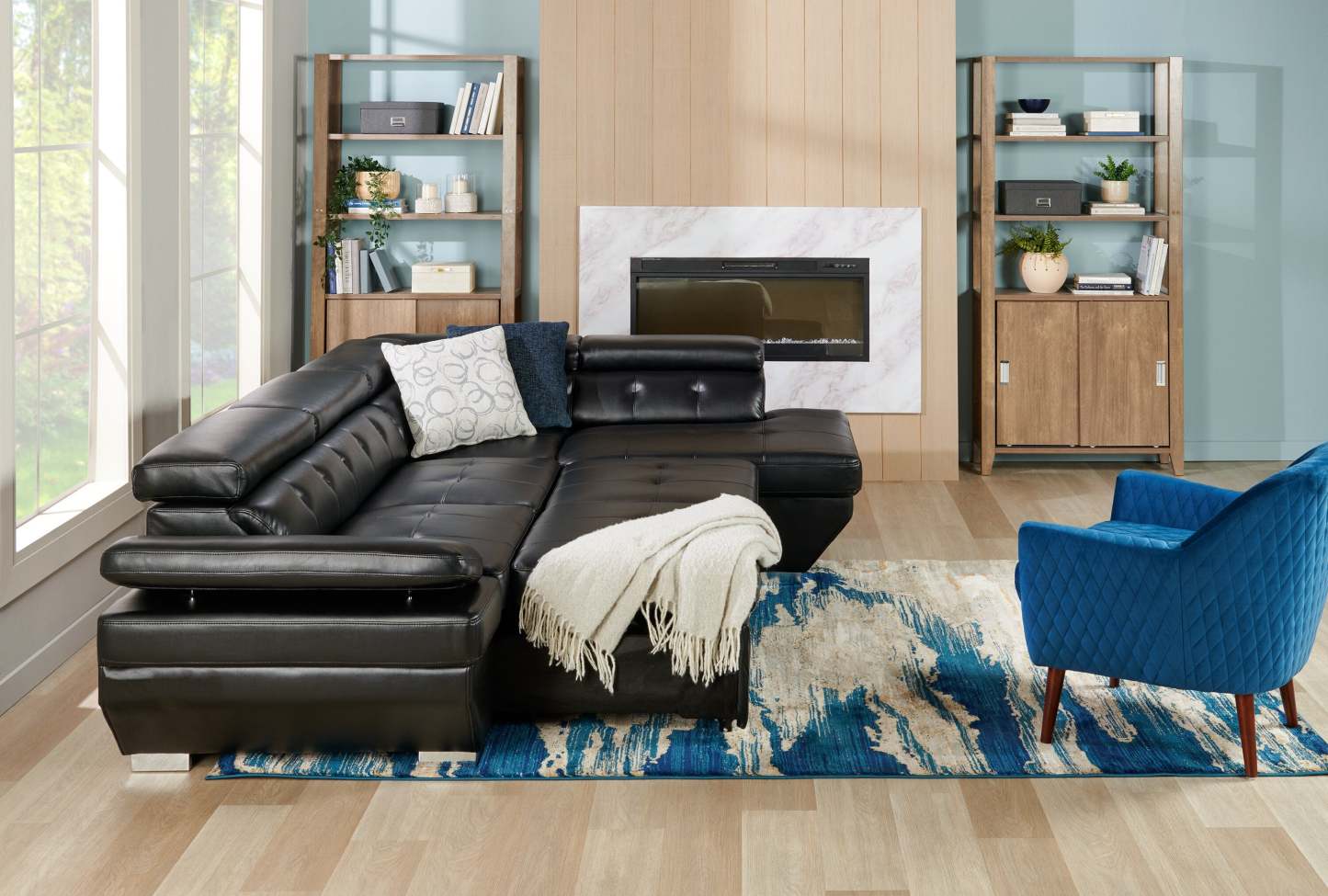 Bibliothèque Jude 36 3 étagères avec meuble - Noisette|Bibliothèque Jude de 36 po à 3 tablettes avec armoire - noisette