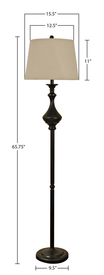 Ensemble 3 pièces Julia Traditional Antiqued-Bronze, lampadaire et deux lampes de table|Ensemble 3 lampes Julia traditionnelle bronze antique, 2 lampes de table et 1 lampe à pied