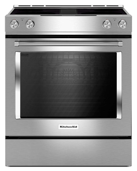 Cuisinière électrique KitchenAid de 6,4 pi³ avec technologie AquaLiftMD et autonettoyage - acier inoxydable - KSEG950ESS