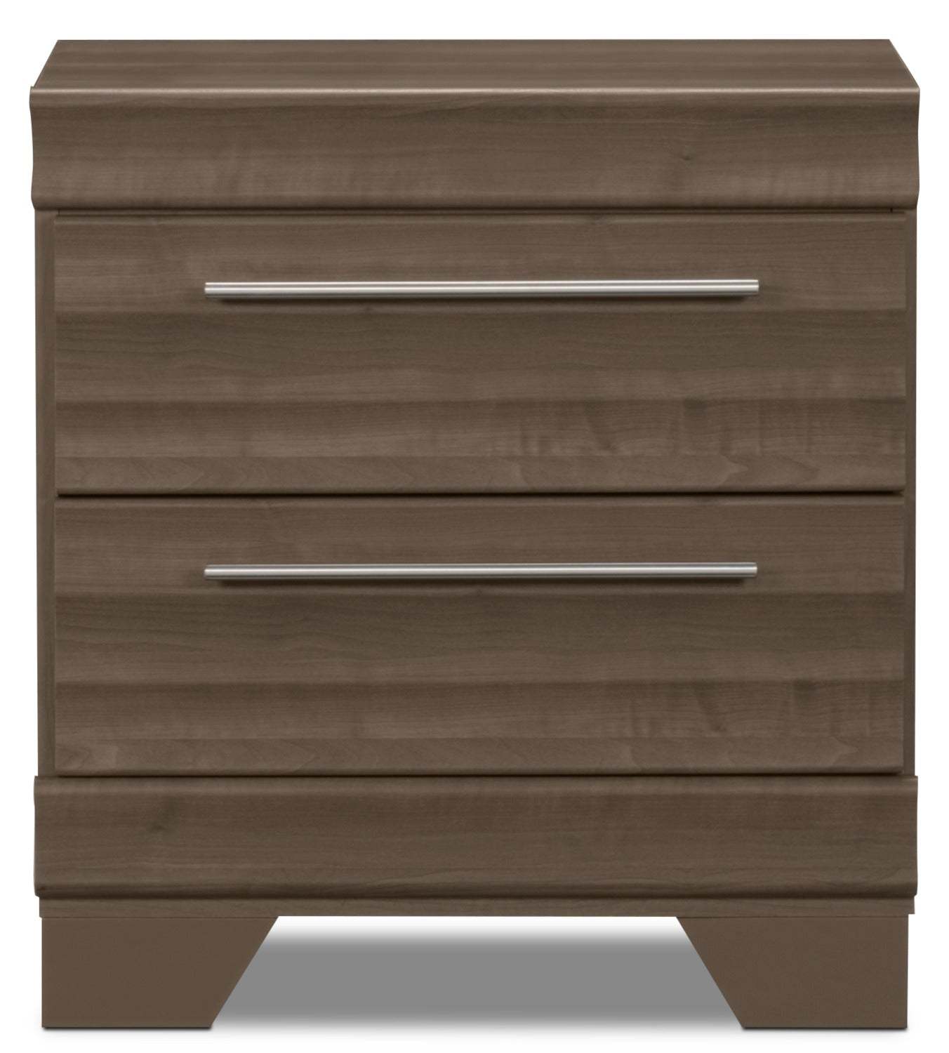 Table de nuit Olivia à 2 tiroirs, 23,5 L x 25,2 H, fabriquée au Canada - Gris | Table de nuit Olivia de 23,5 po (L) x 25,2 po (H) à 2 tiroirs, fabriquée au Canada - grise