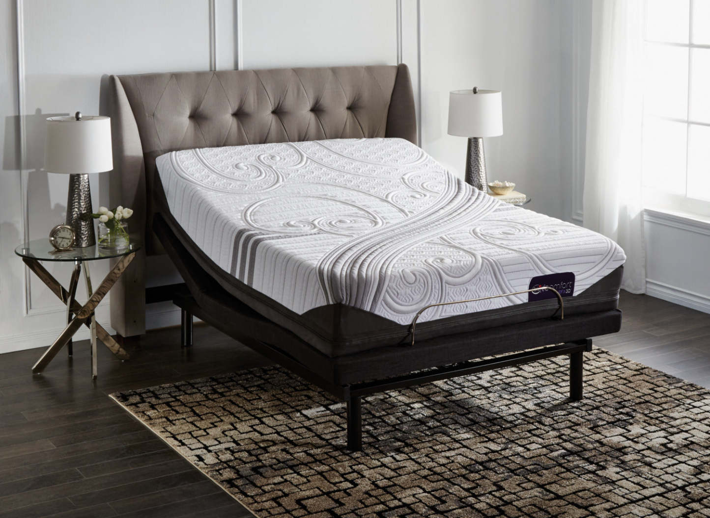Matelas Ermano iComfort EFX3D Serta pour lit simple très long avec base ajustable Motion Perfect 3