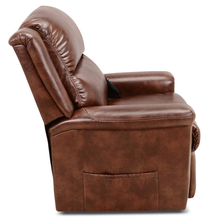 486 Leather-Look Fabric 3-Position Power Lift Chair – Mocha|Fauteuil à levage électrique en tissu simili cuir 486 à 3 positions - moka