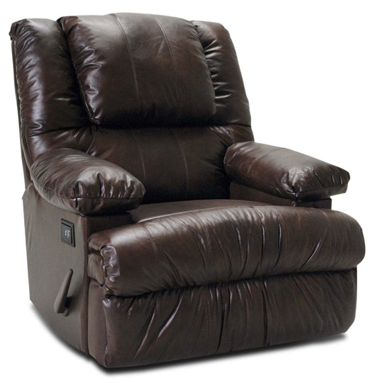Fauteuil de massage inclinable 5598 en cuir véritable avec accoudoirs de rangement - chocolat